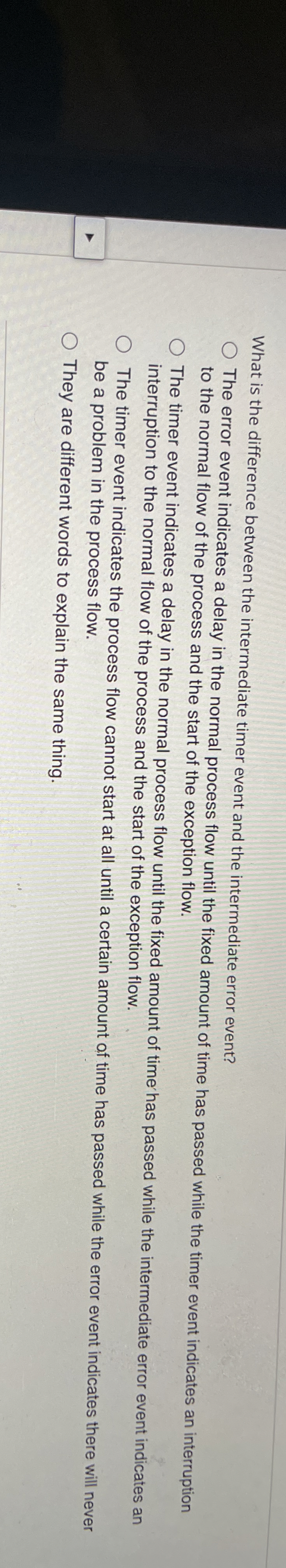  What is the difference between the intermediate timer event and the