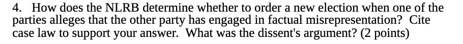  4. How does the NLRB determine whether to order a new