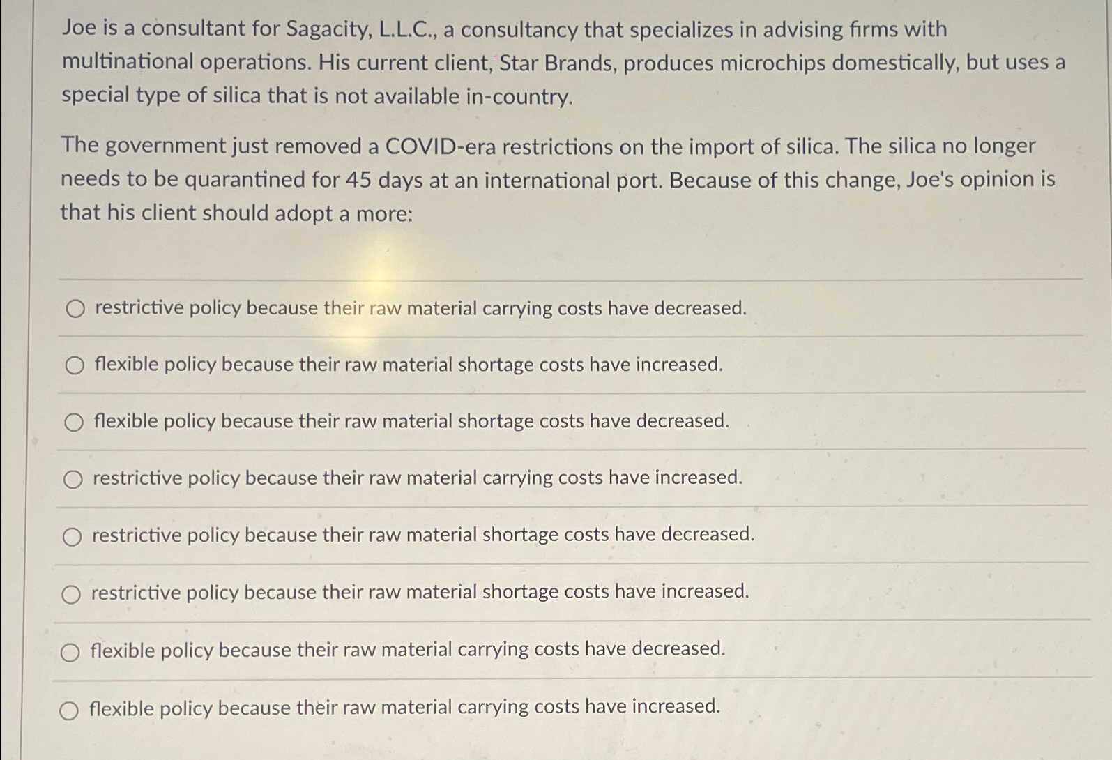  Joe is a consultant for Sagacity, L.L.C., a consultancy that specializes