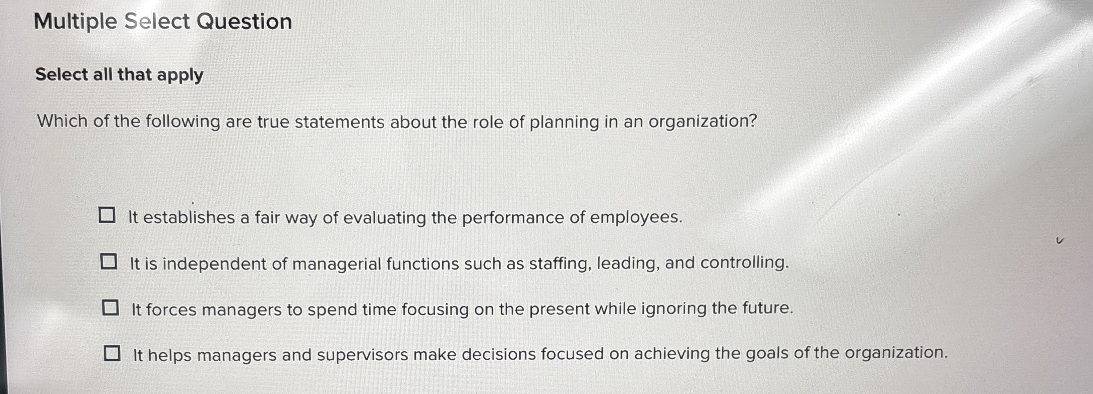  Multiple Select Question Select all that apply Which of the following