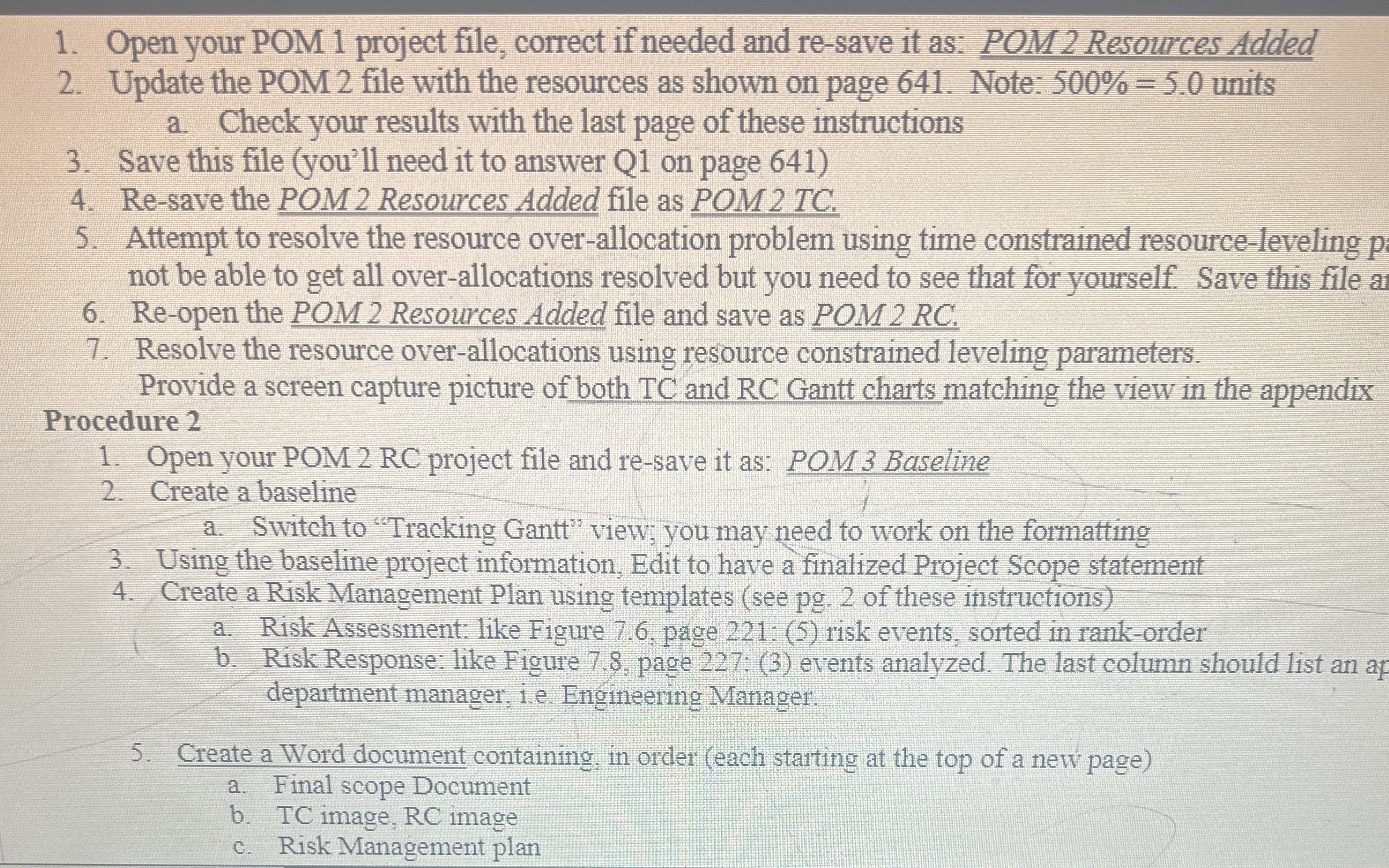  Open your POM 1 project file, correct if needed and re-save