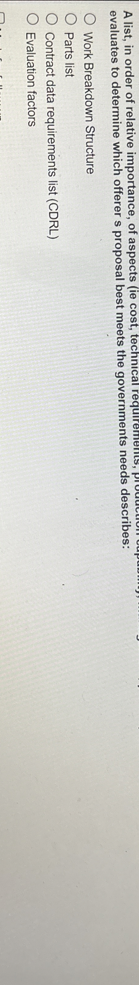  Select the statement that is correct: A SOO is the standard