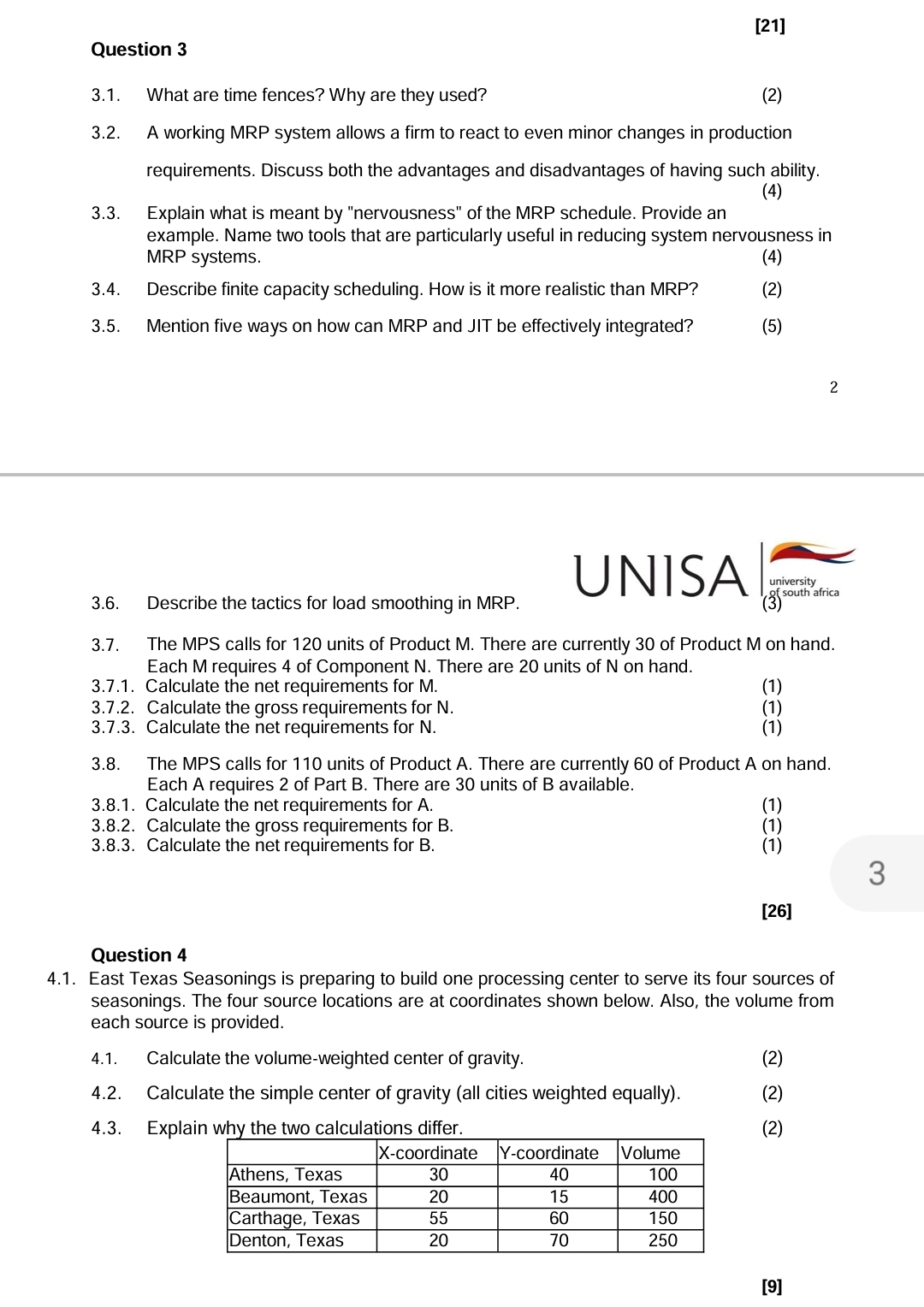  [21] Question 3 3.1. What are time fences? Why are they