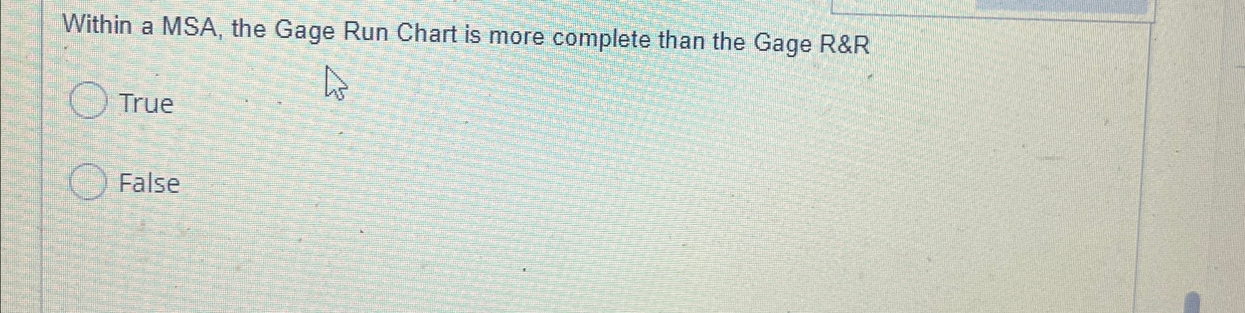  Within a MSA, the Gage Run Chart is more complete than