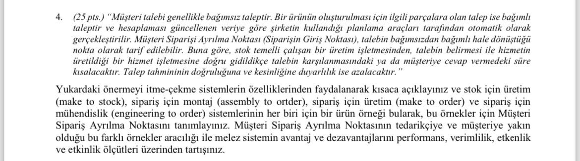  (25 pts.)"Mteri talebi genellikle bamsz taleptir. Bir rnn oluturulmas iin ilgili