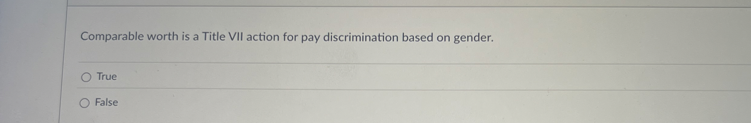  Comparable worth is a Title VII action for pay discrimination based