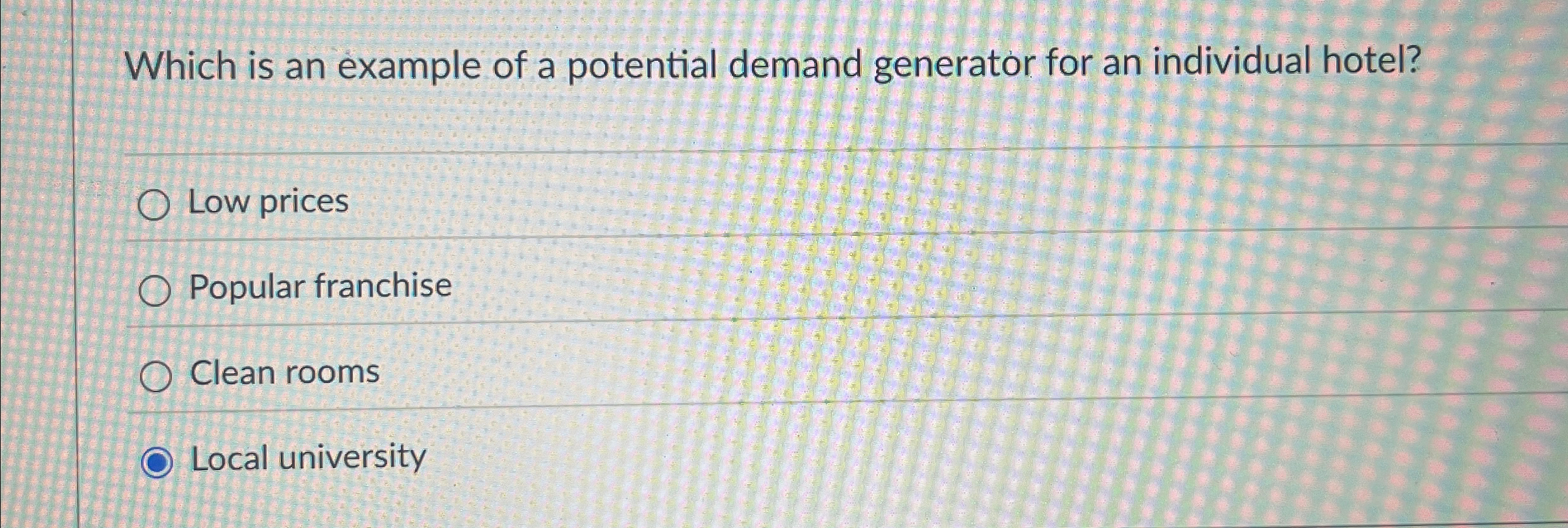  Which is an example of a potential demand generator for an