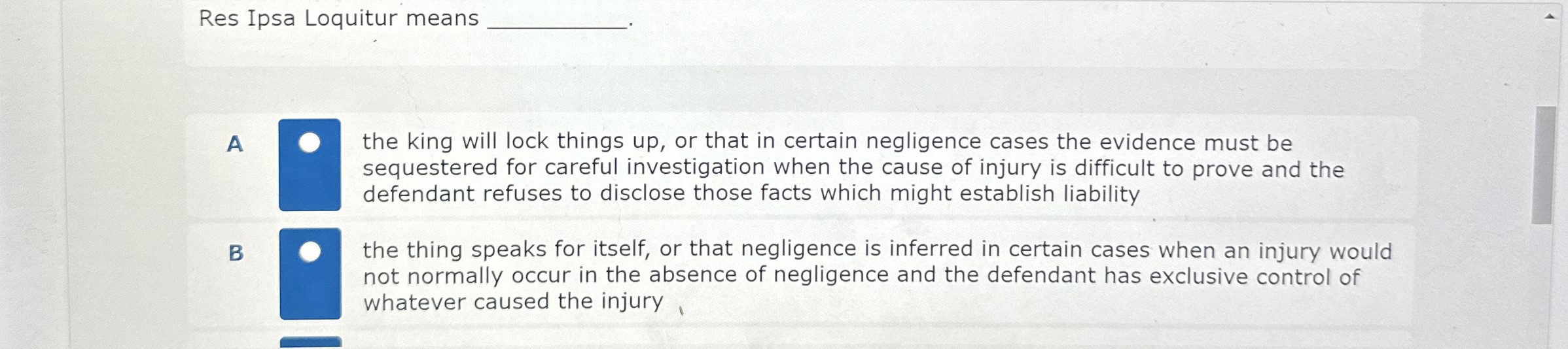  the king will lock things up, or that in certain negligence