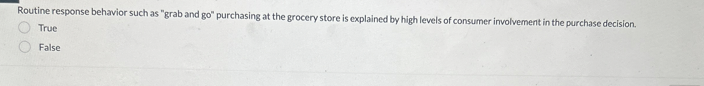  Routine response behavior such as "grab and go" purchasing at the