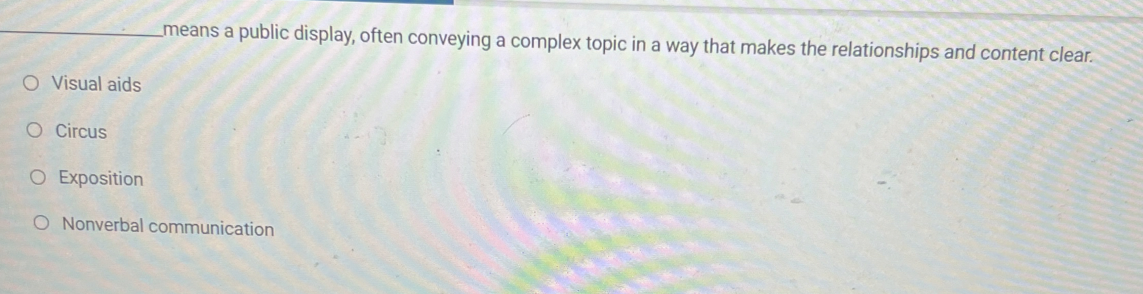  q, means a public display, often conveying a complex topic in