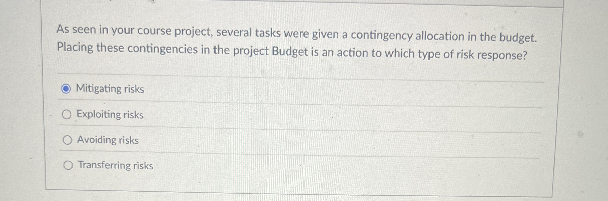  As seen in your course project, several tasks were given a