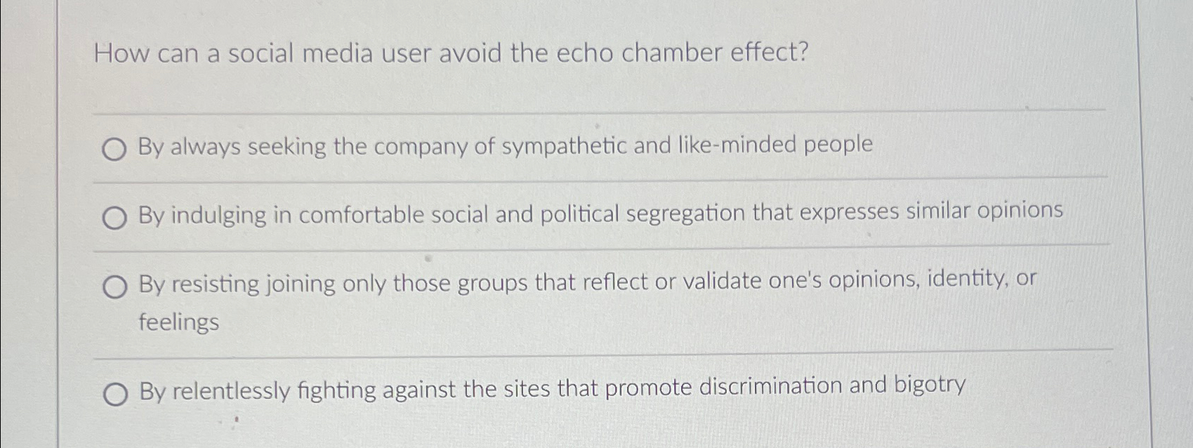  How can a social media user avoid the echo chamber effect?