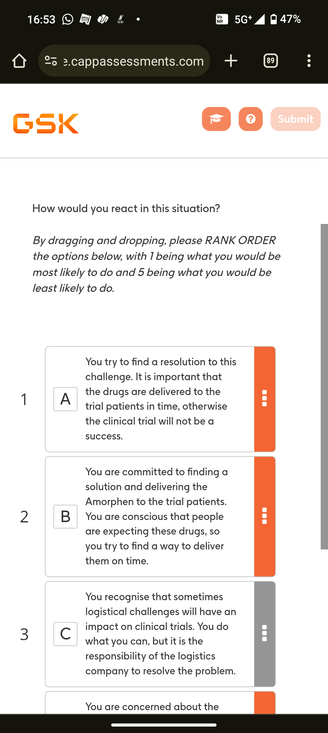  How would you react in this situation? By dragging and dropping,