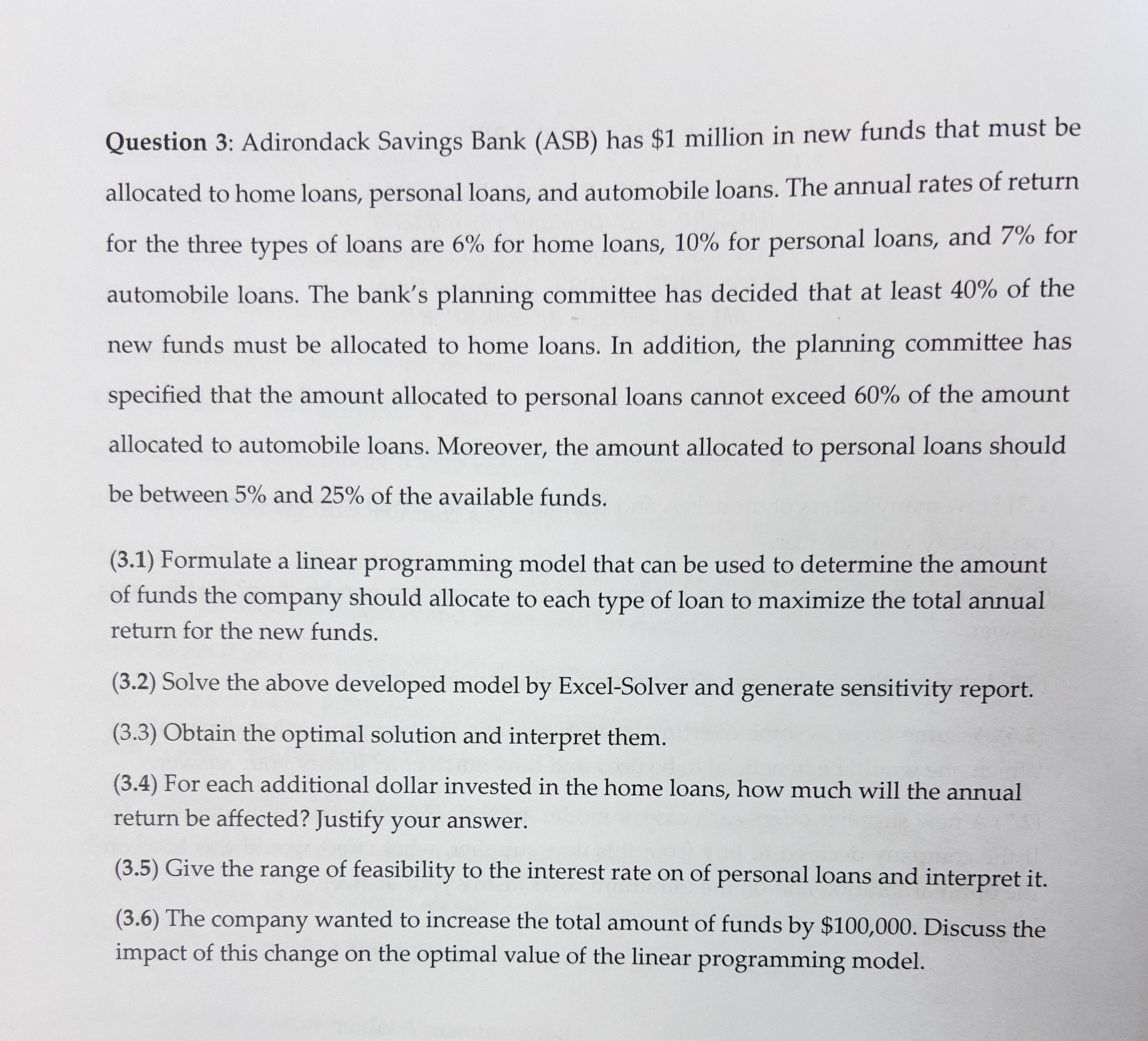  Please show me this question on excel. take screen shot and