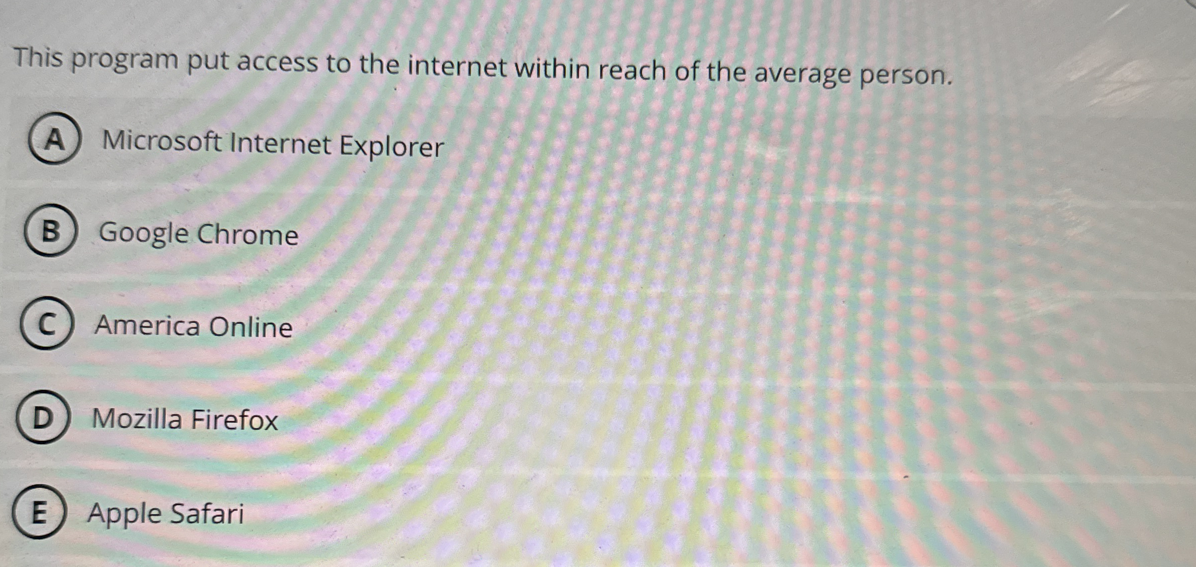  This program put access to the internet within reach of the