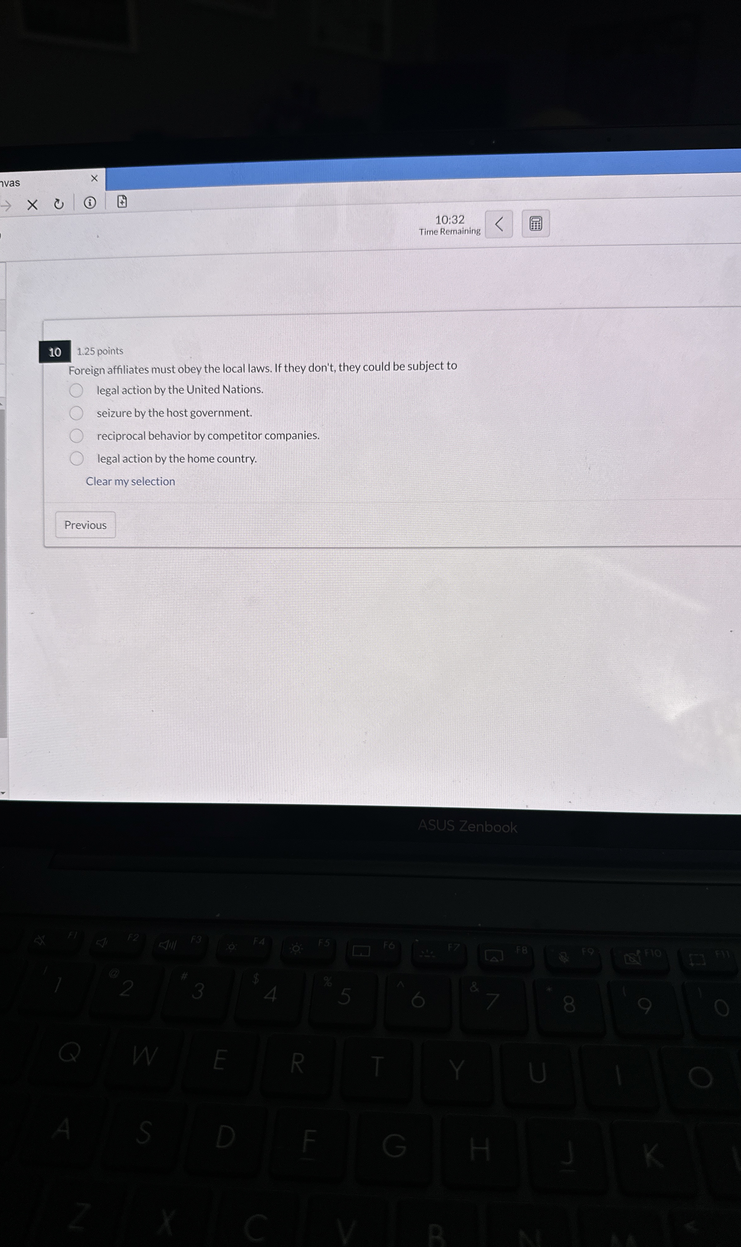  10 1.25 points Foreign affiliates must obey the local laws. If