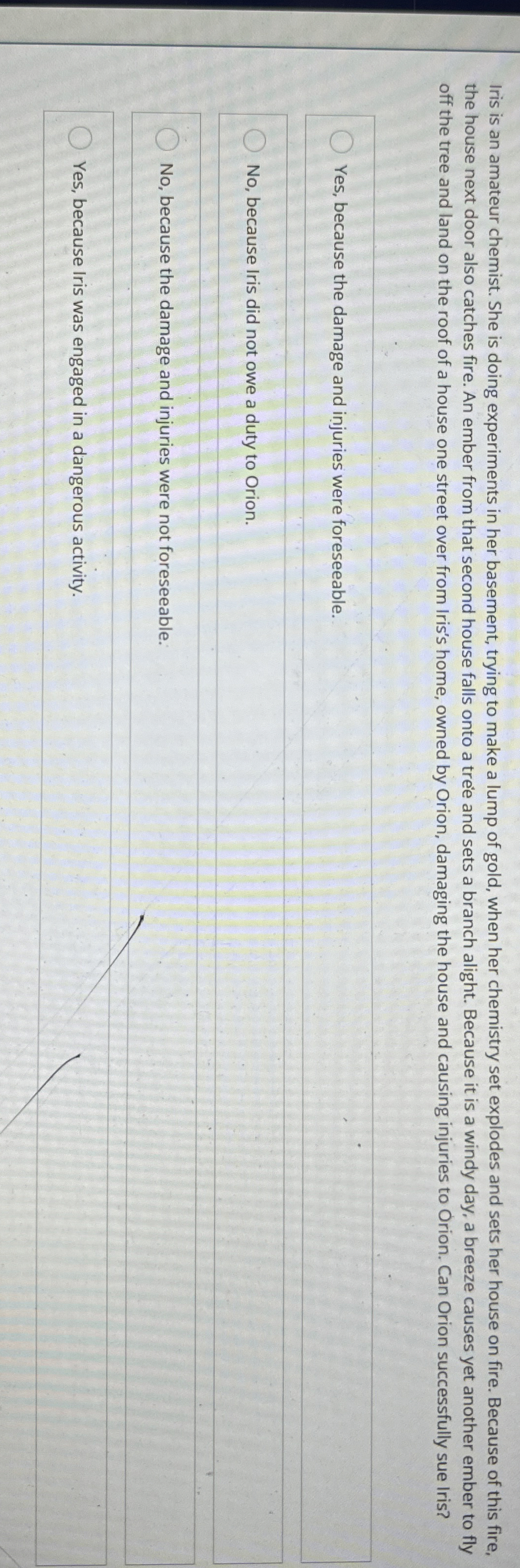  Iris is an amateur chemist. She is doing experiments in her