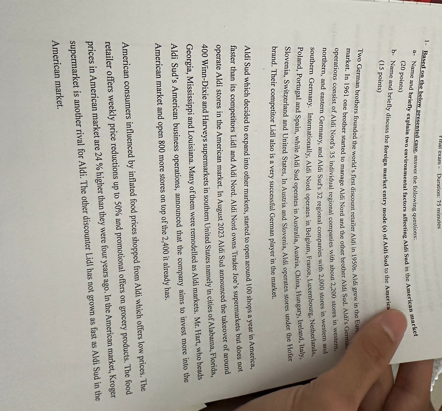  Based on the below presented case, answer the following questions: a-