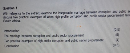 Question 1 With reference to the extract, examine the inseparable marriage