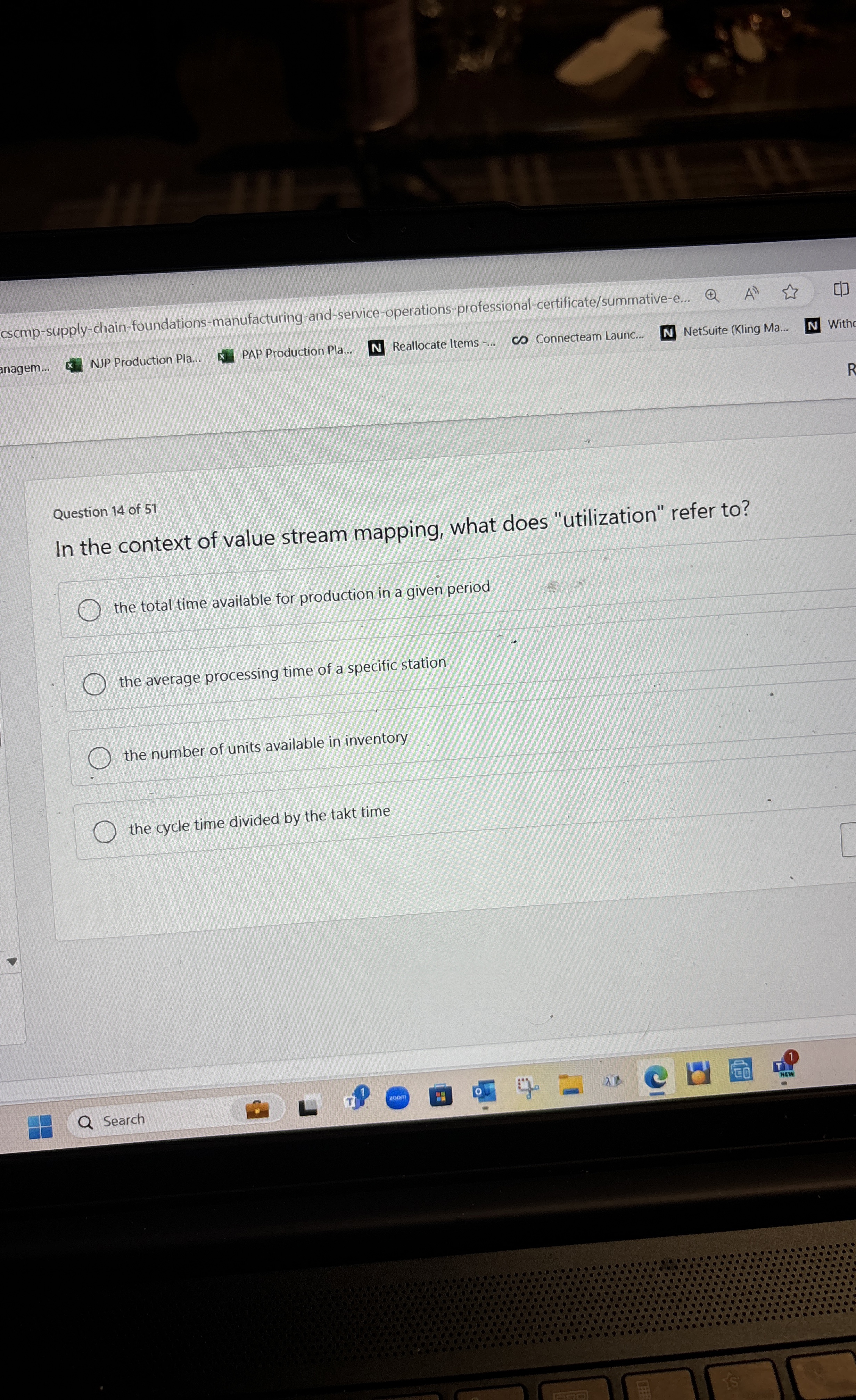  cscmp-supply-chain-foundations-manufacturing-and-service-operations-professional-certificate/summative-e.. nagem. NJP Production Pla.. PAP Production Pla.. Reallocate Items -