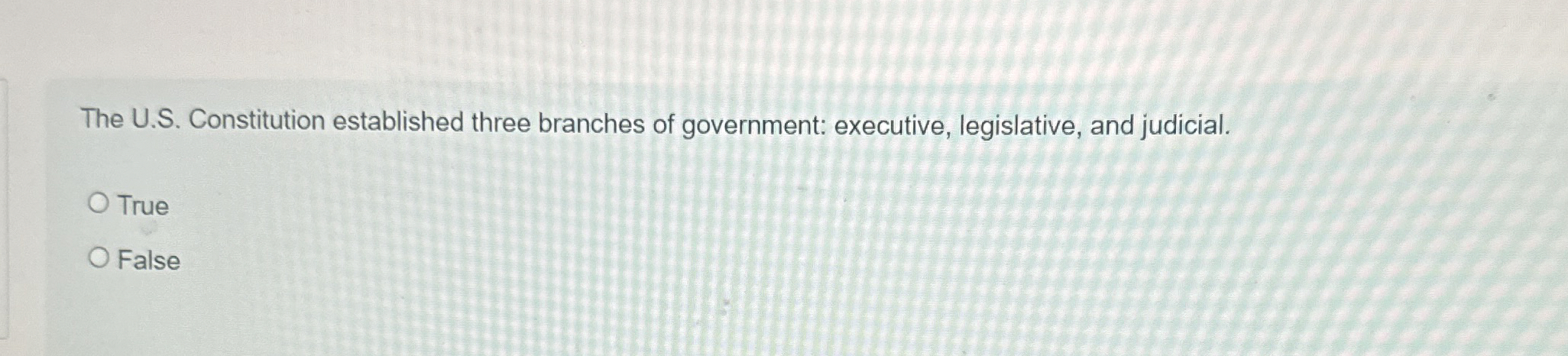  The U.S. Constitution established three branches of government: executive, legislative, and