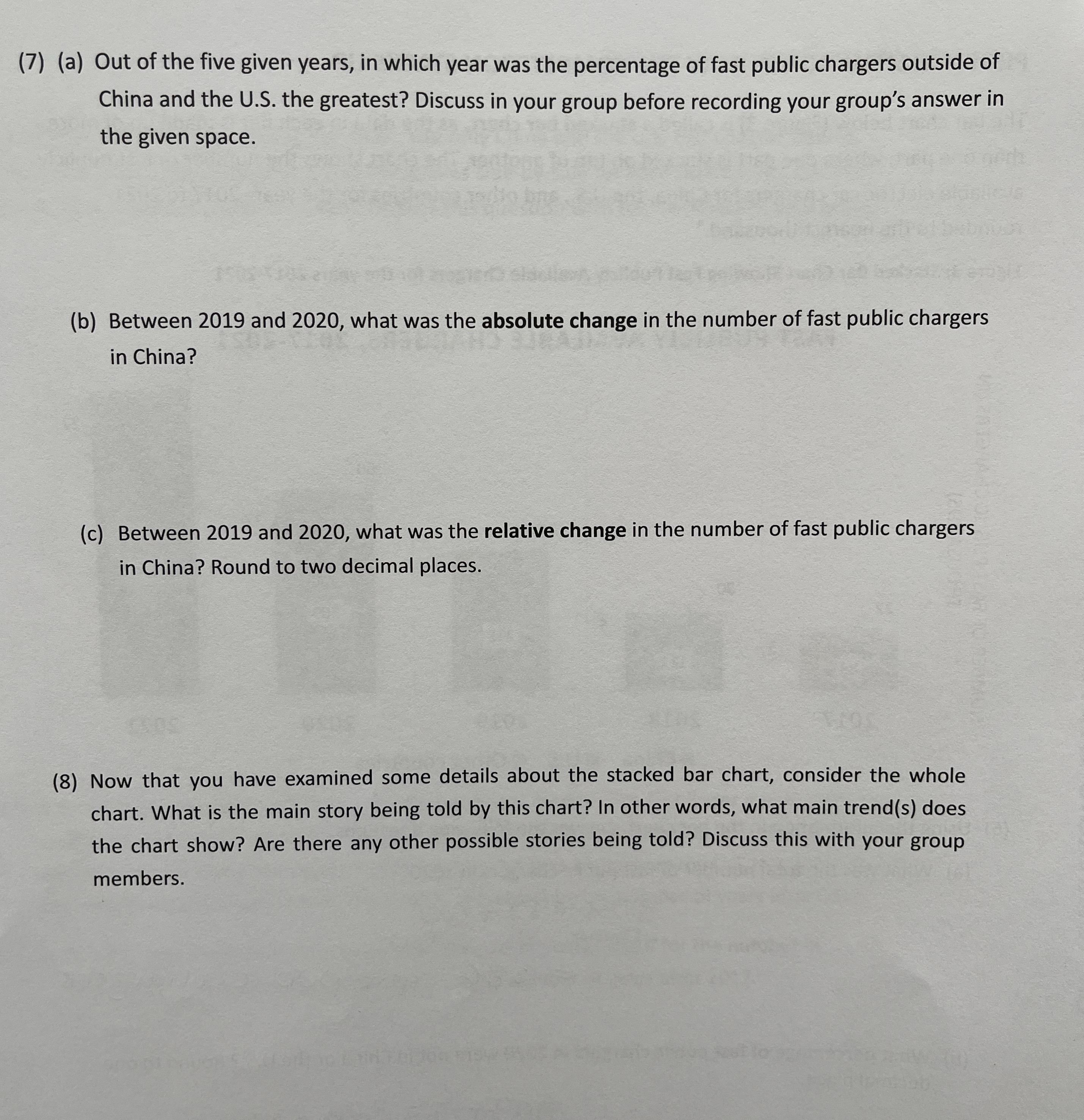  (7)(a) Out of the five given years, in which year was