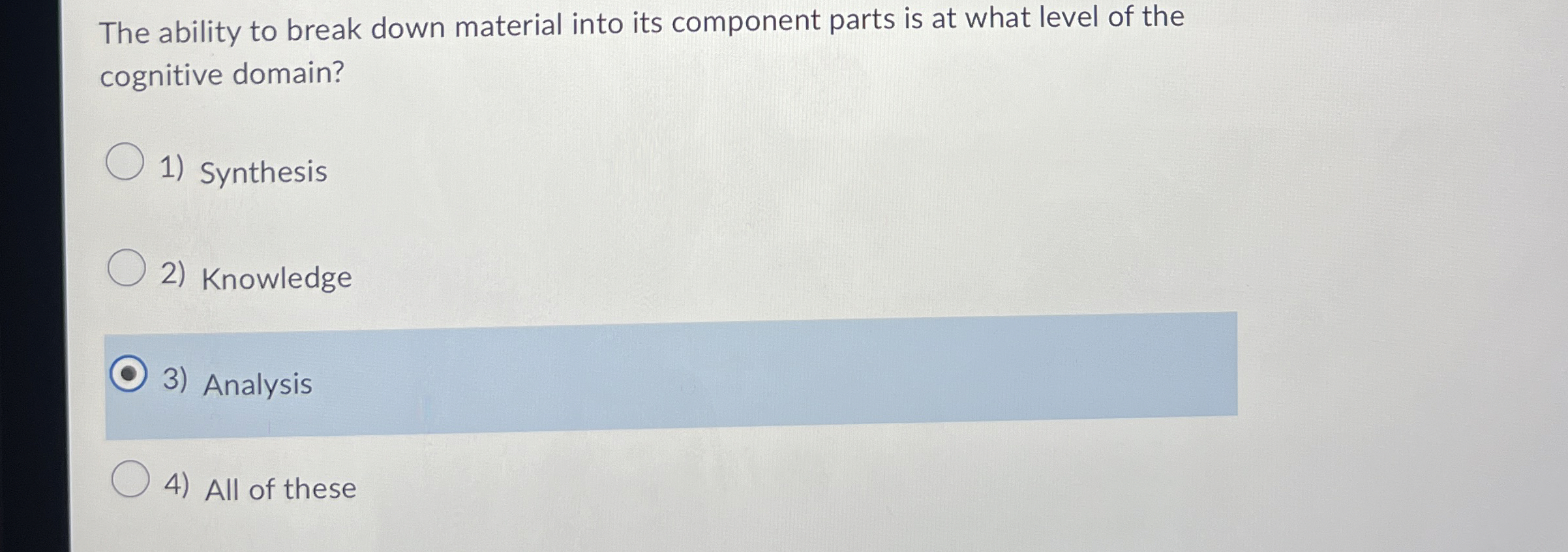  The ability to break down material into its component parts is