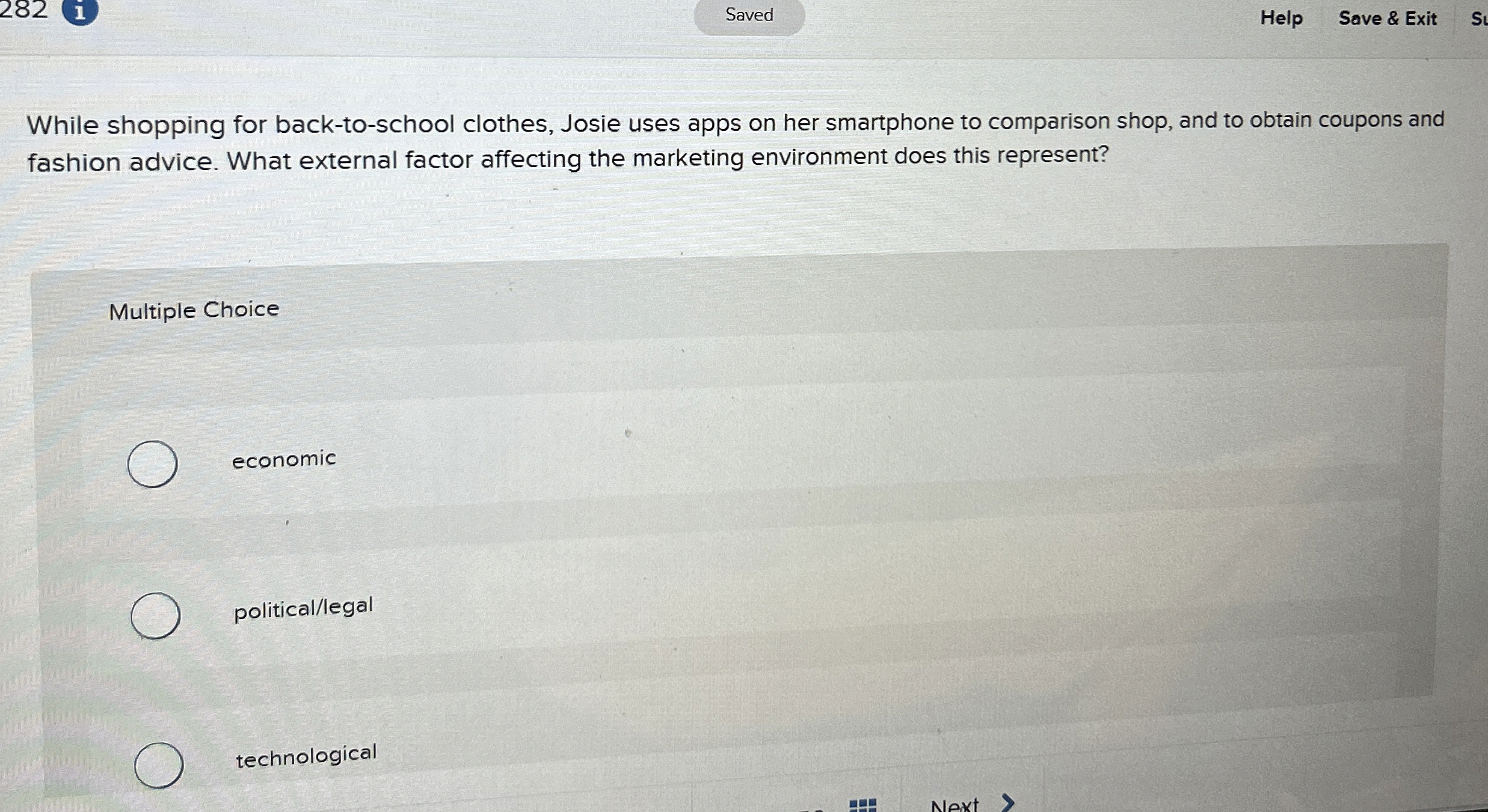  While shopping for back-to-school clothes, Josie uses apps on her smartphone