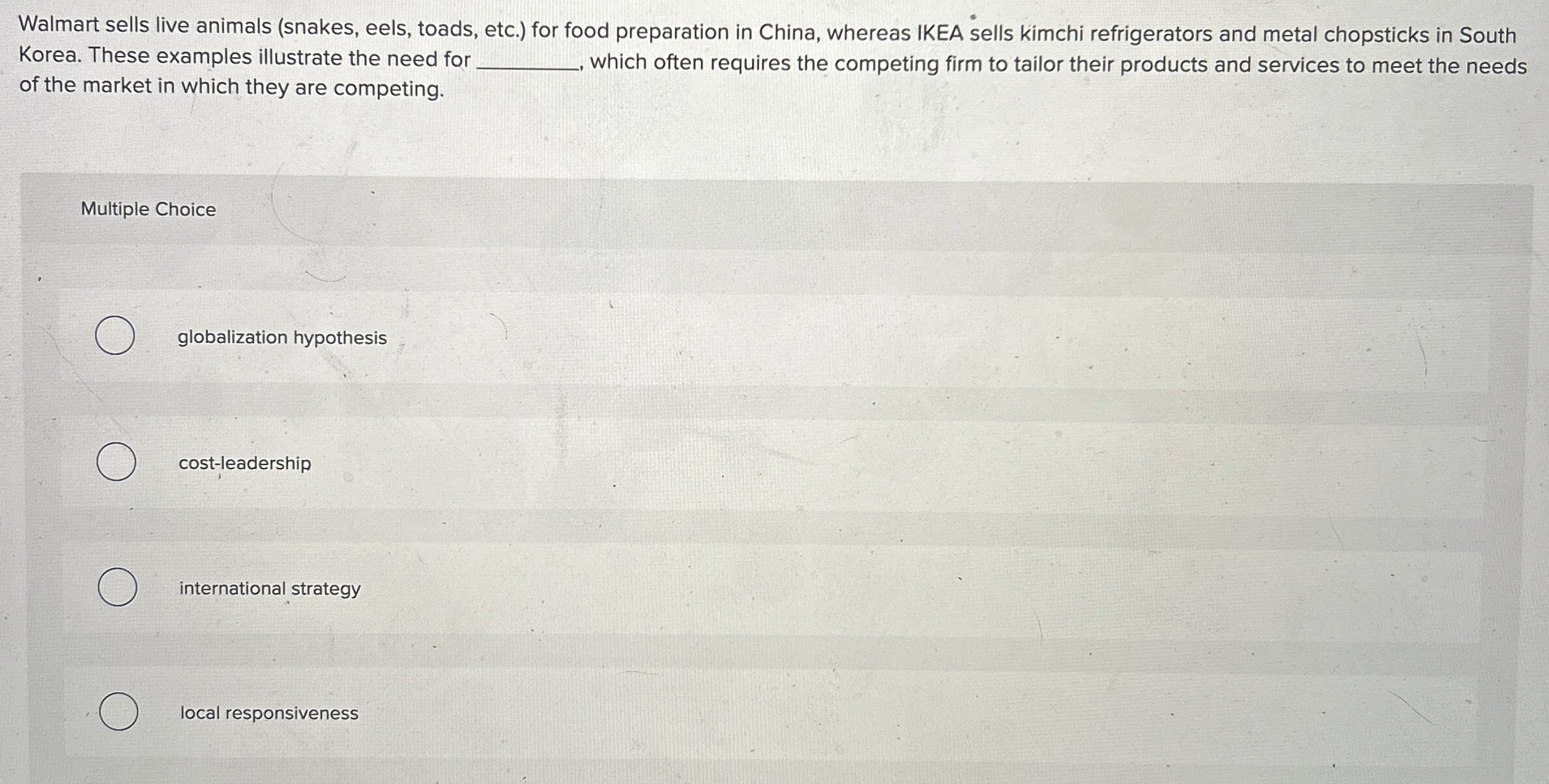  Walmart sells live animals (snakes, eels, toads, etc.) for food preparation