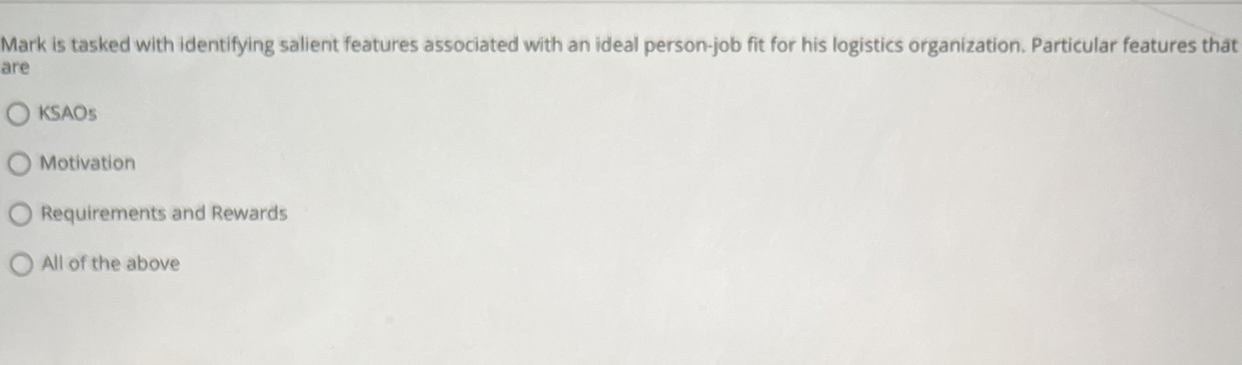  Mark is tasked with identifying salient features associated with an ideal