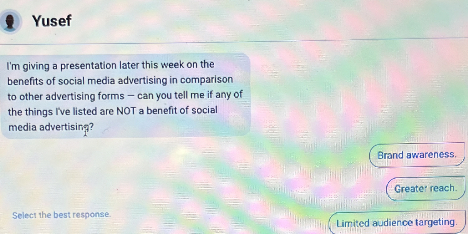  Yusef I'm giving a presentation later this week on the benefits