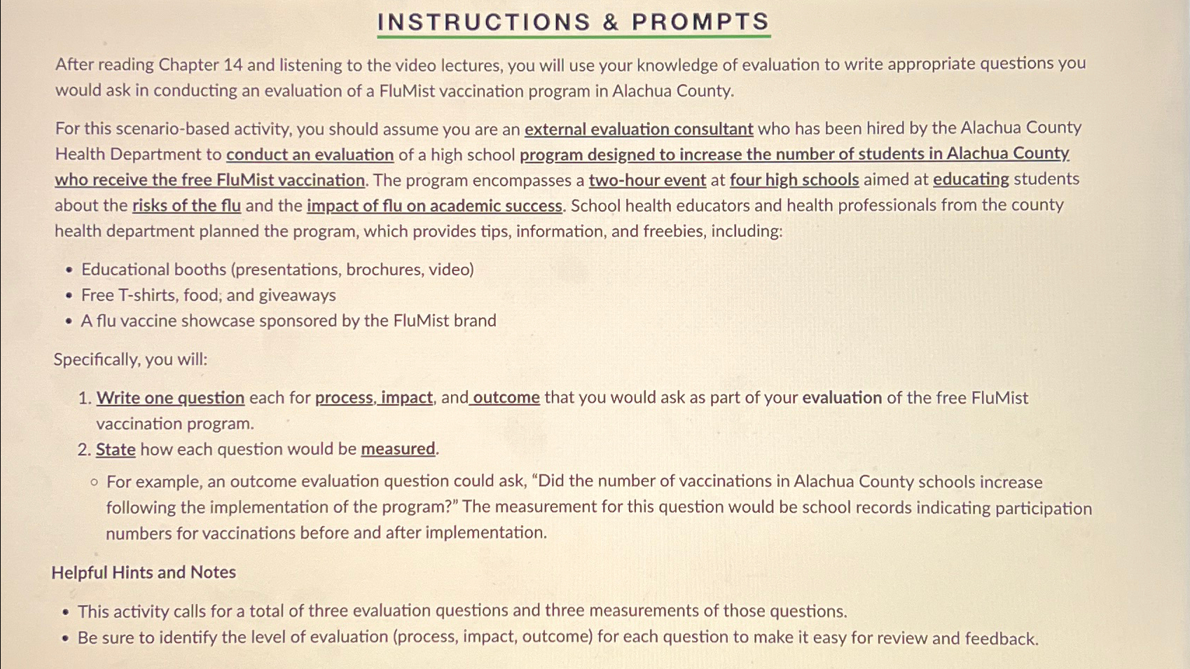  INSTRUCTIONS & PROMPTS After reading Chapter 14 and listening to the