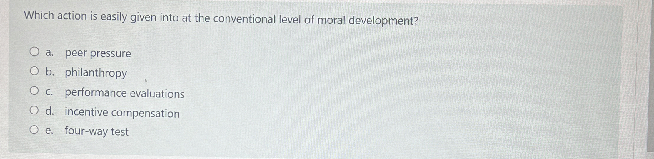  Which action is easily given into at the conventional level of