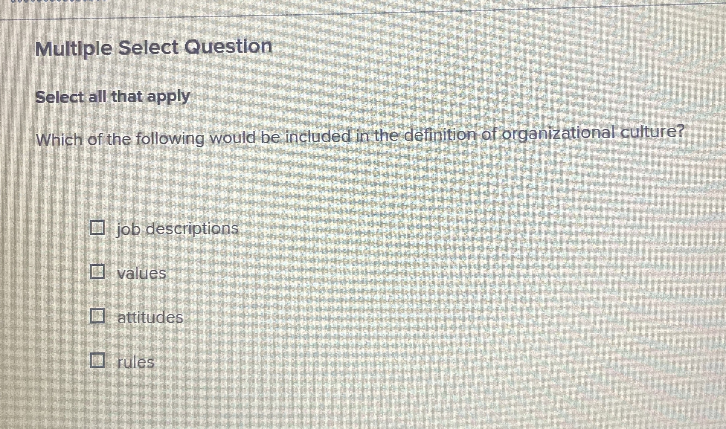  Multiple Select Question Select all that apply Which of the following