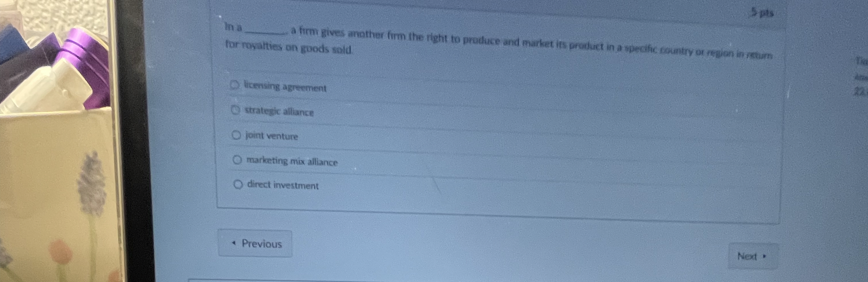  5 pts While deciding whether or not to begin a construction