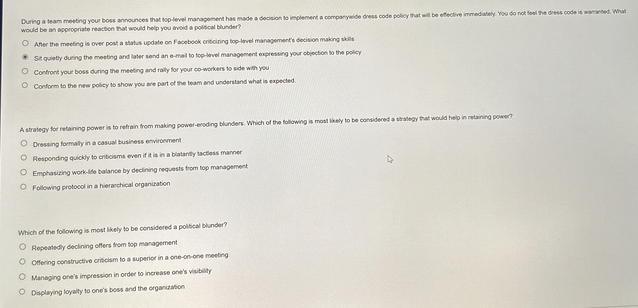  would be an appropriate reaction that would help you avoid a