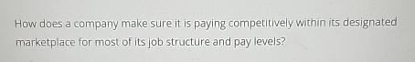  How does a company make sure it is paying competitively within