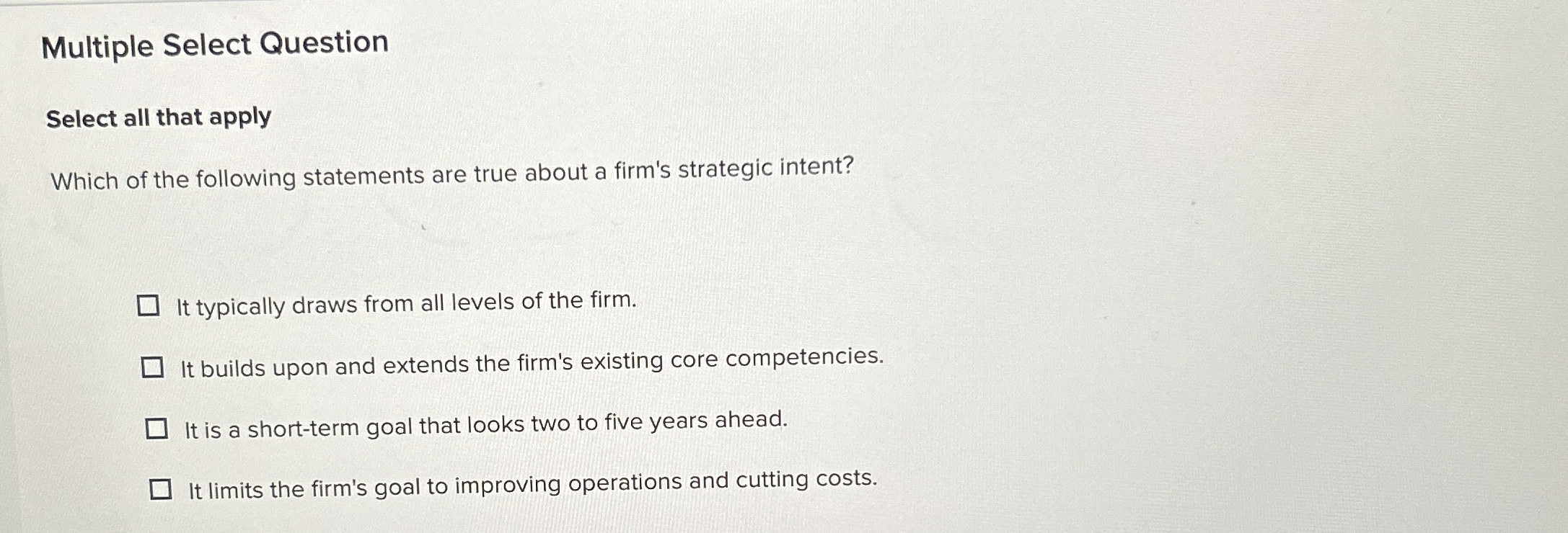  Multiple Select Question Select all that apply Which of the following