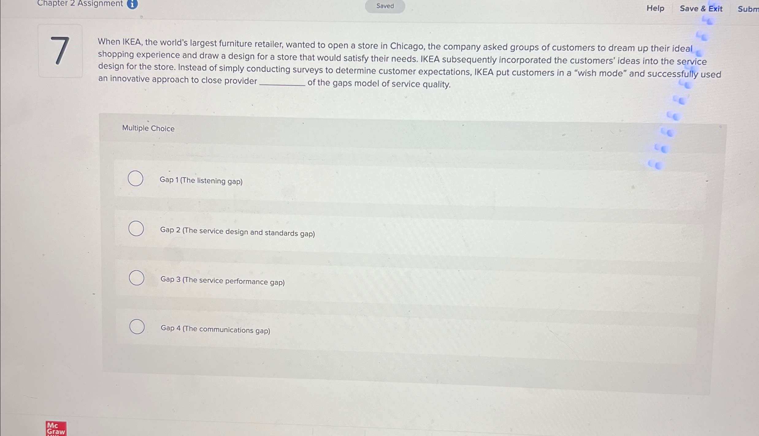  Chapter 2 Assignment Saved Help Save & Exit Subm When IKEA,