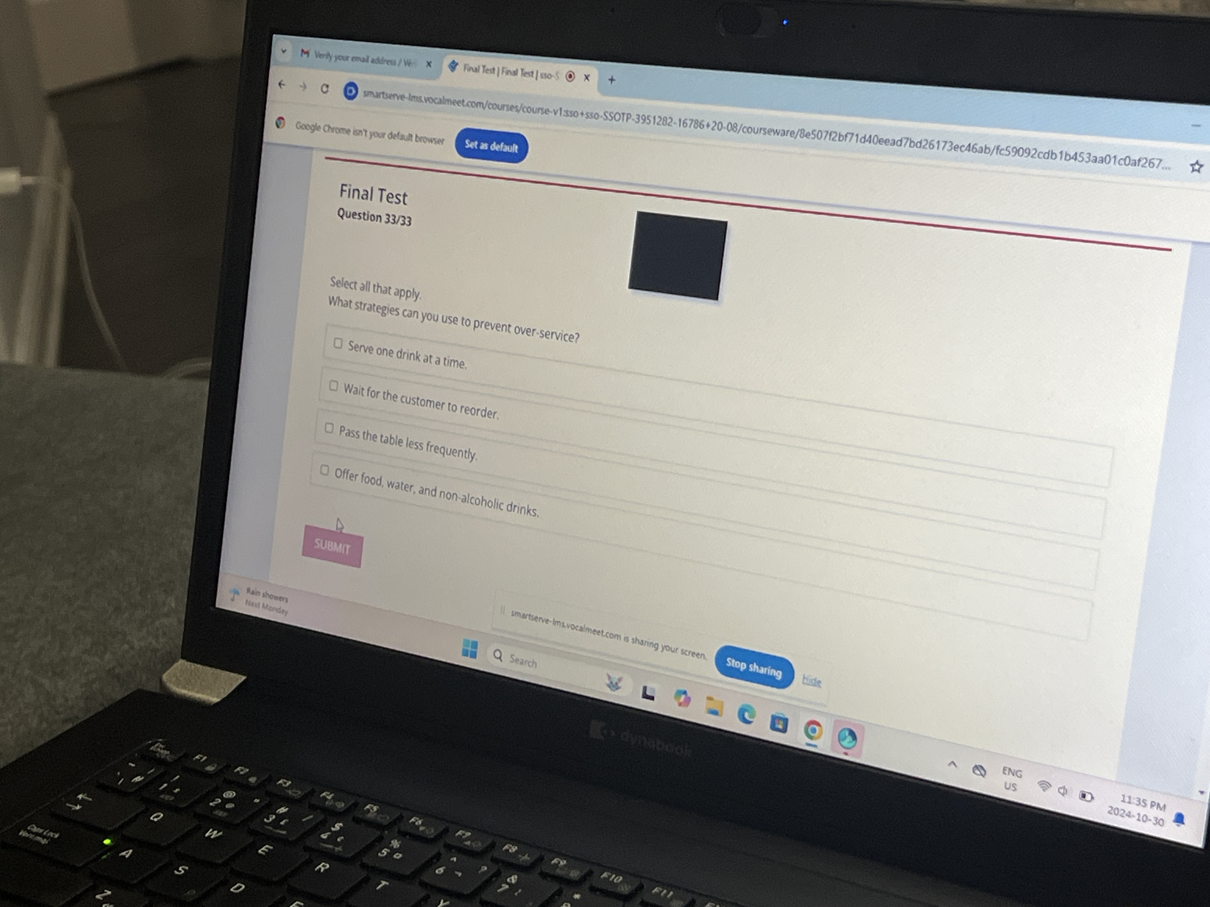  Serve one drink at a time. Wait for the customer to