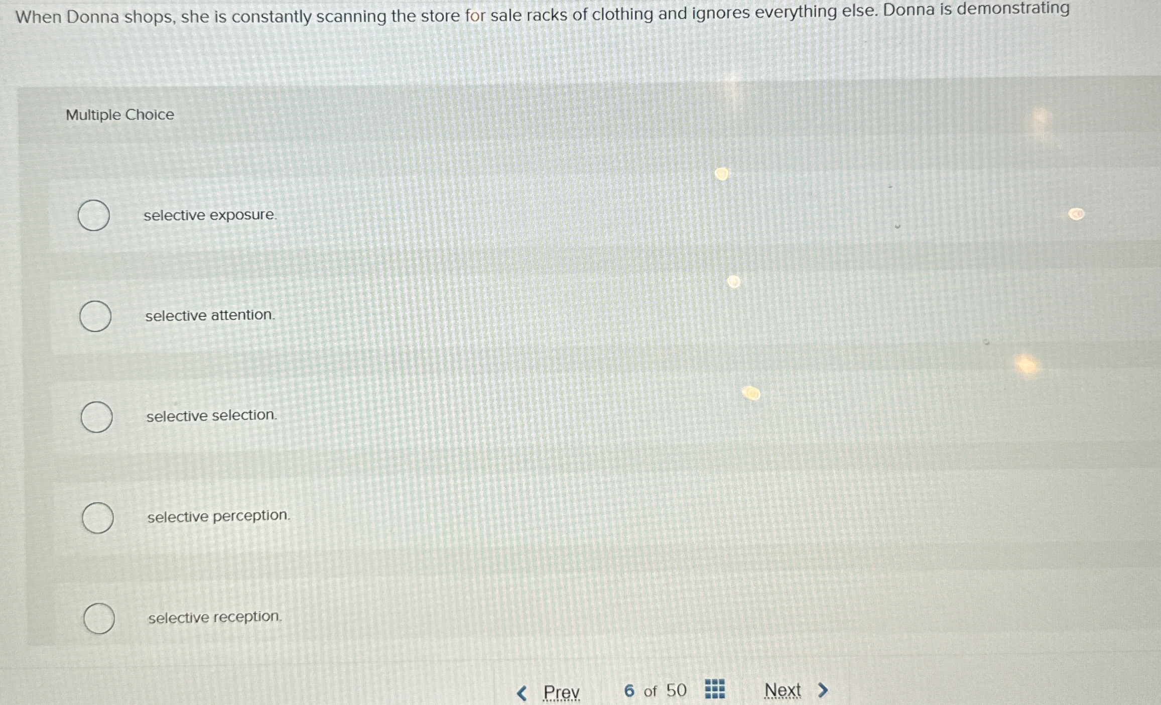  When Donna shops, she is constantly scanning the store for sale
