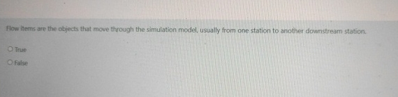  Flow items are the objects that move through the simulation model,