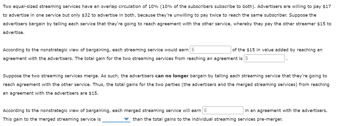  Two equal-sized streaming services have an overlap circulation of of the