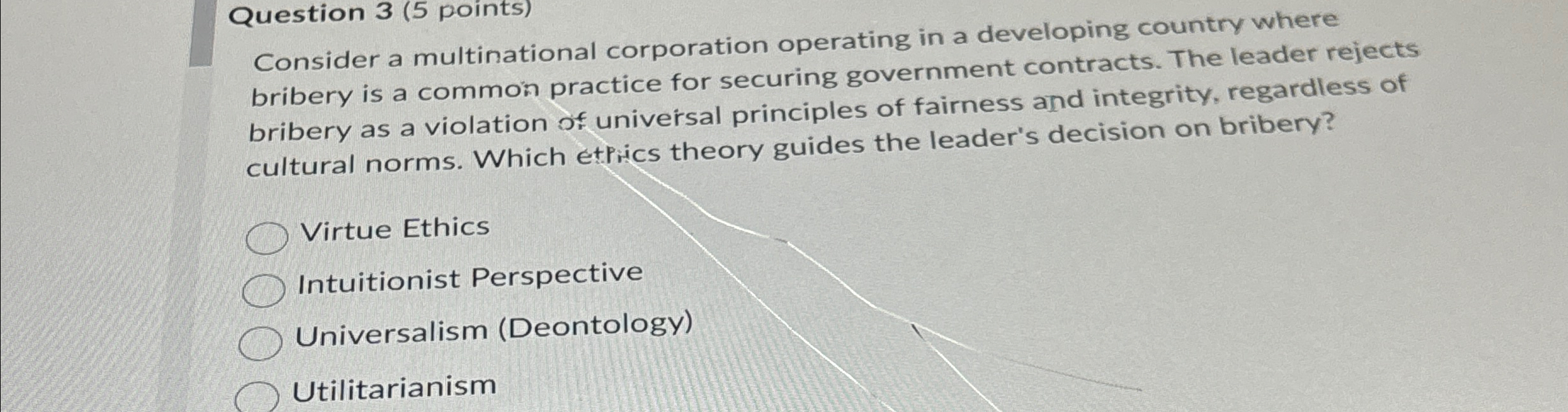  Question 3(5 points) Consider a multinational corporation operating in a developing