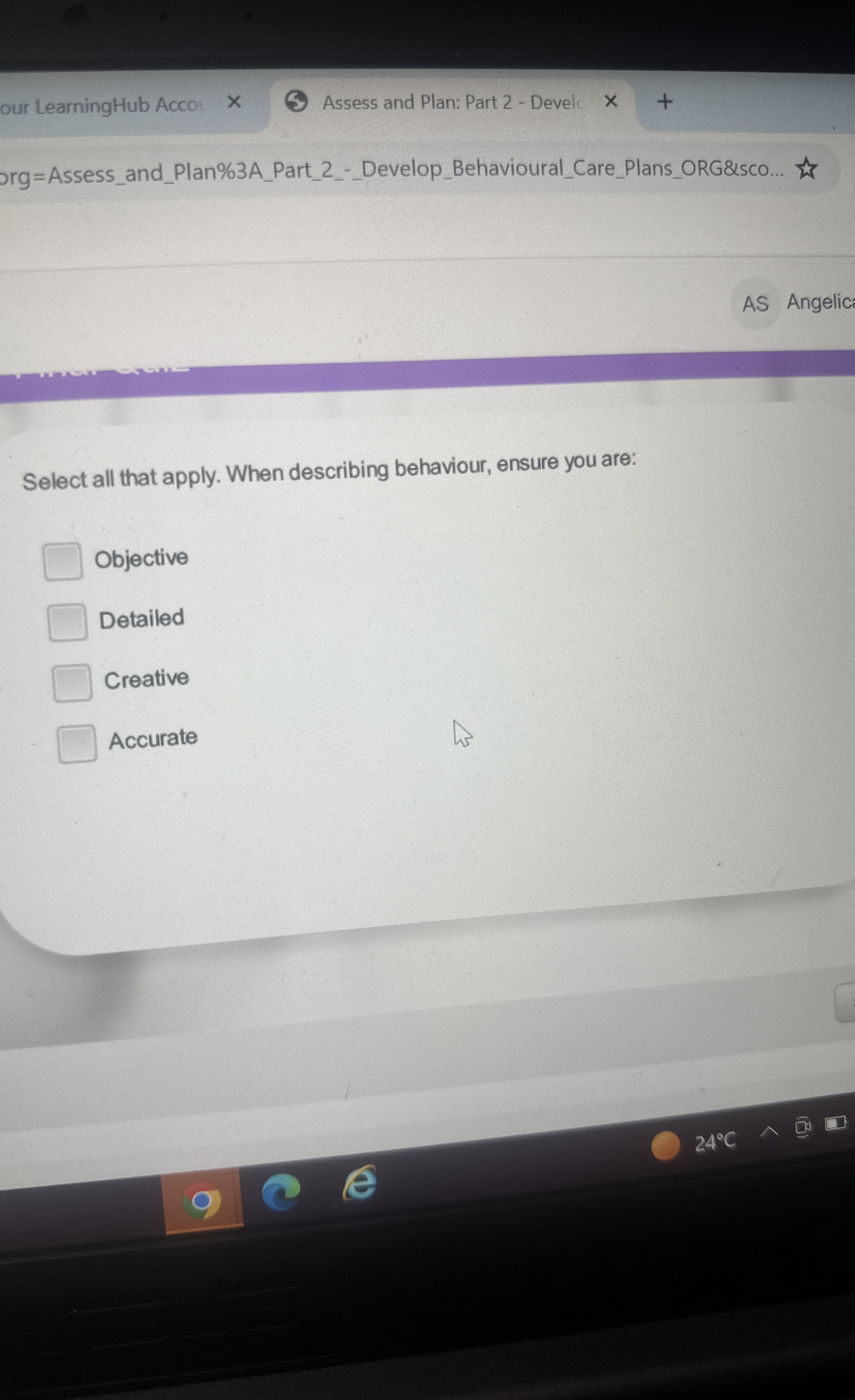  our LearningHub Accol Assess and Plan: Part 2- Develc org =