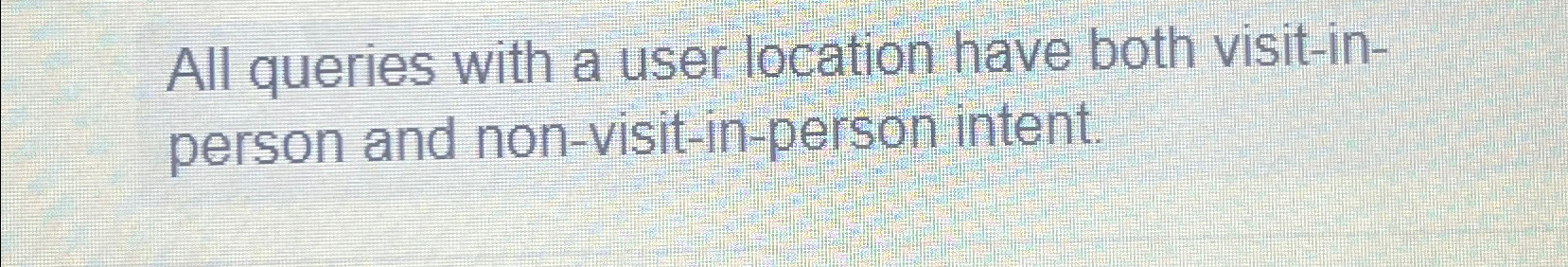  All queries with a user location have both visit-inperson and non-visit-in-person