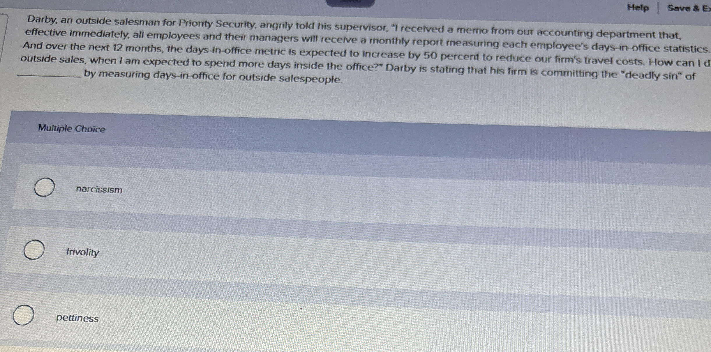  Help Save & E Darby, an outside salesman for Priority Security,