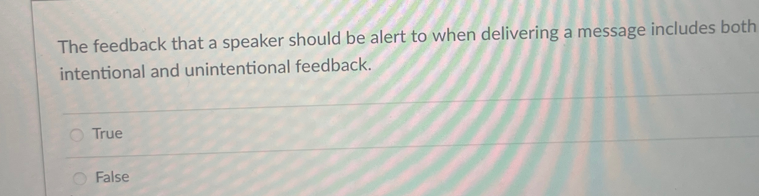  The feedback that a speaker should be alert to when delivering