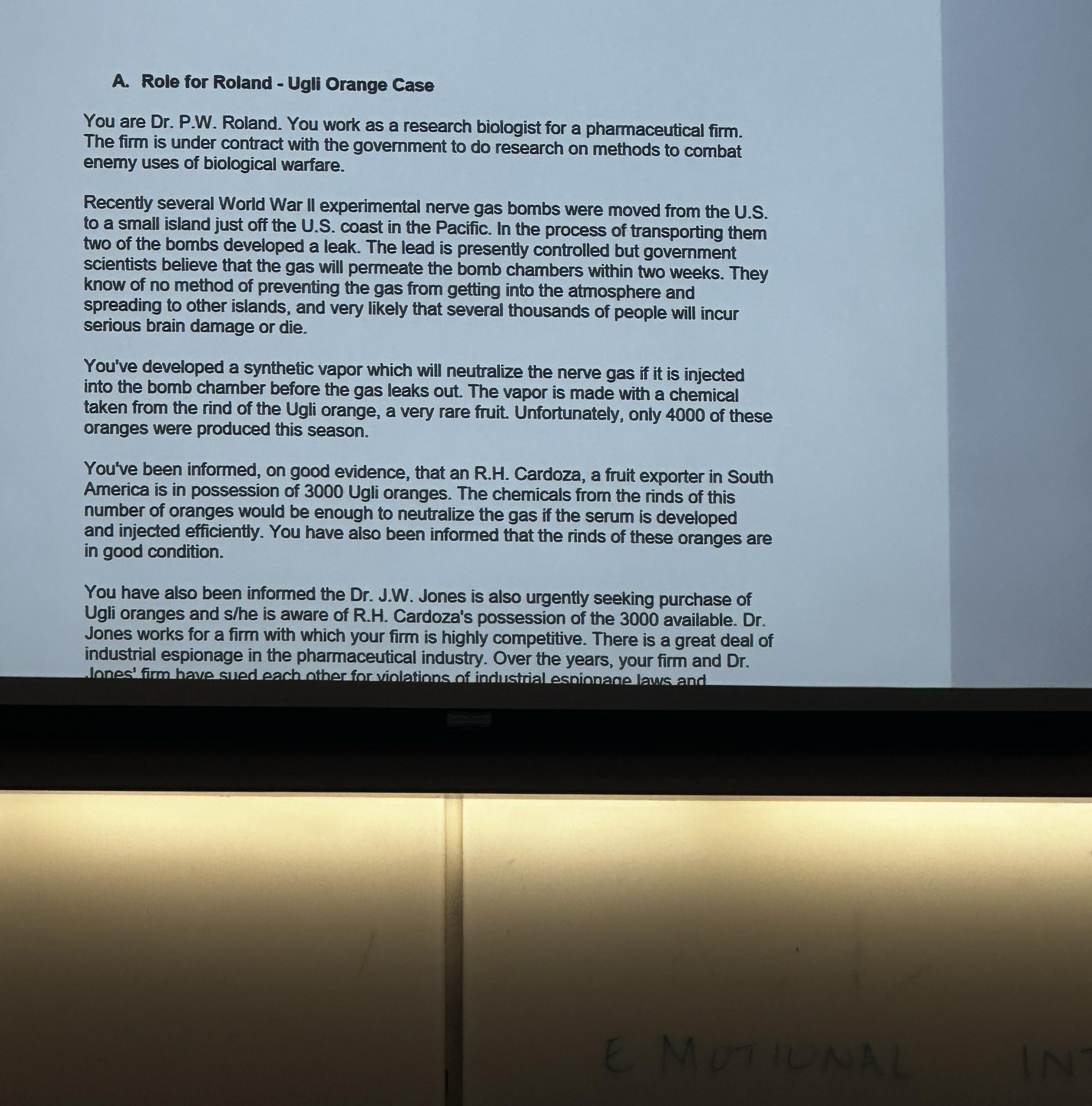  A. Role for Roland - Ugli Orange Case You are Dr.