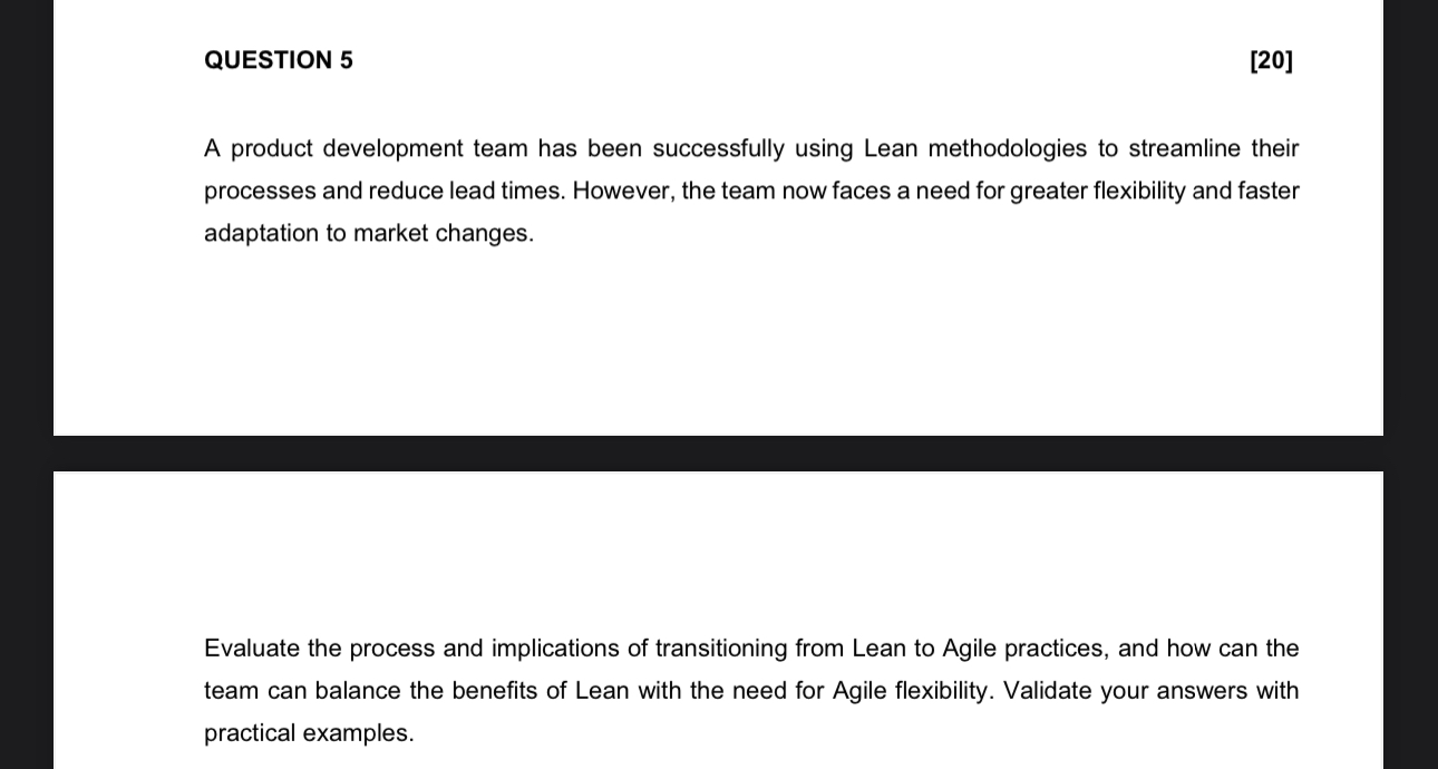 QUESTION 5 This is for the module - Logistics Management 3